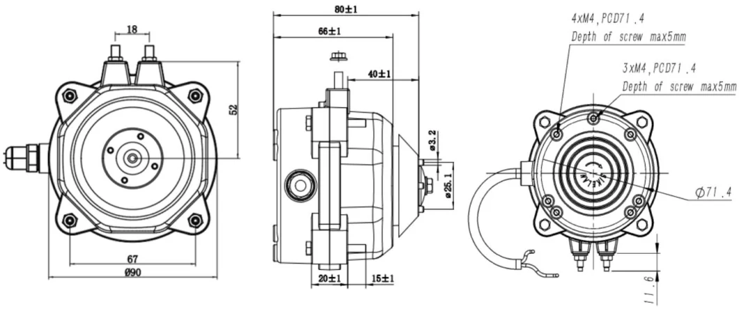 75% High Efficiency 300-2300rpm Flow AC Ec Brushless Cooler Motor